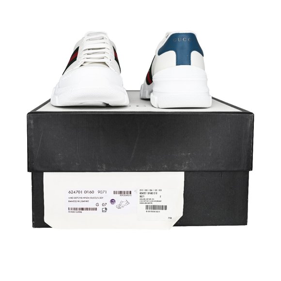 Gucci Men's Nathan Leather Web Sneakers - Picture 7 of 13